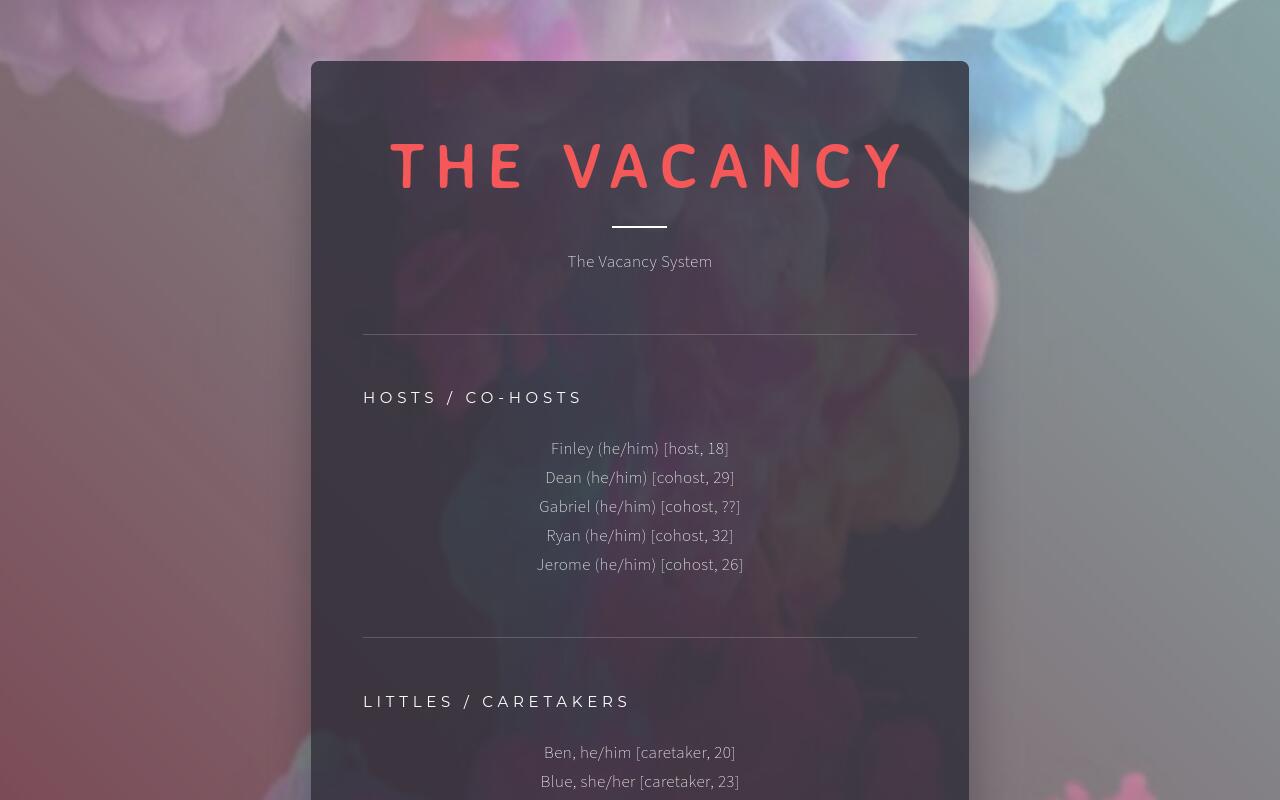 Carrd profile picture for @vacancy